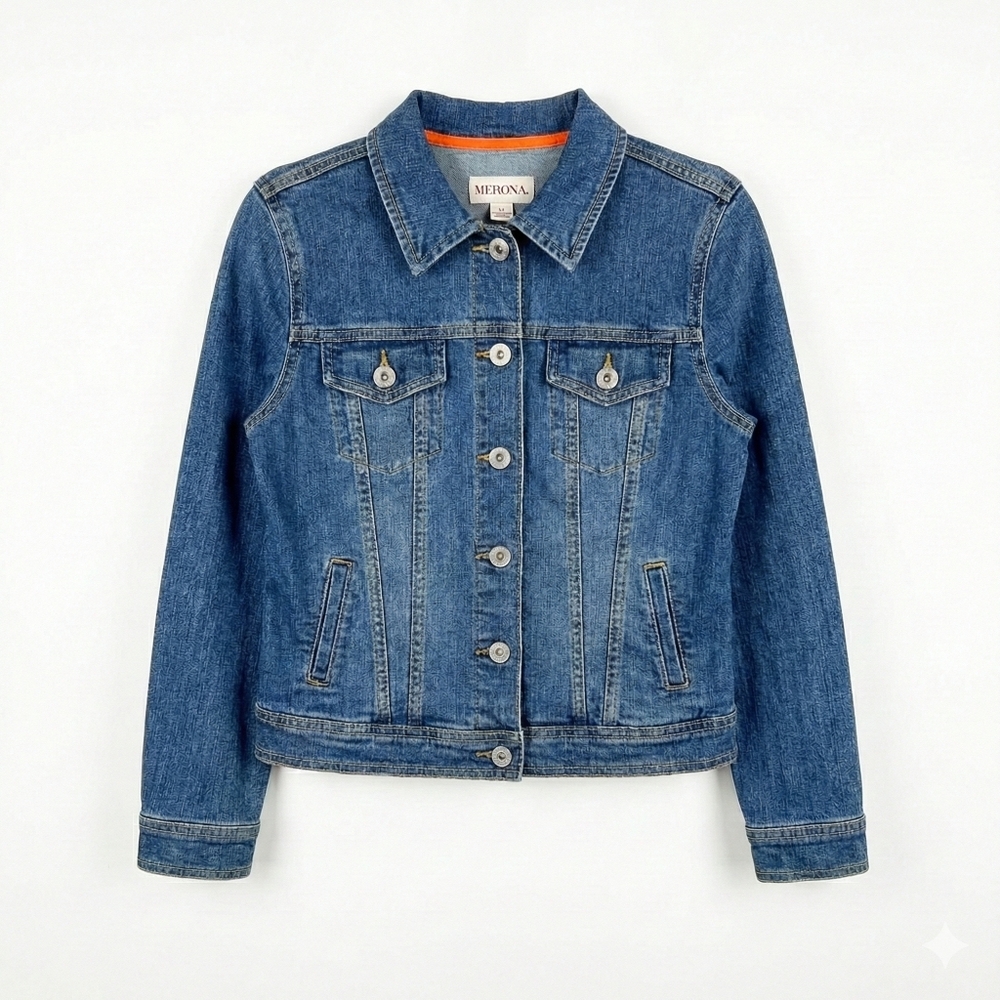 Merona Kids Small Denim Jacket with Orange Trim